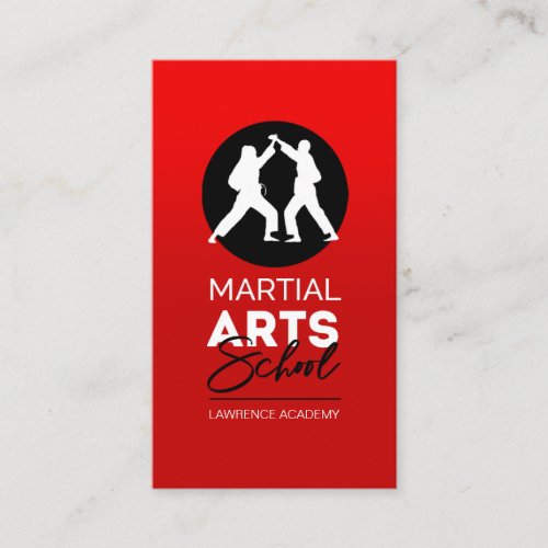 Martial Arts School Academy Institute Business Card