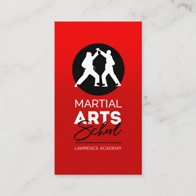 Martial Arts School Academy Institute Business Card (Front)