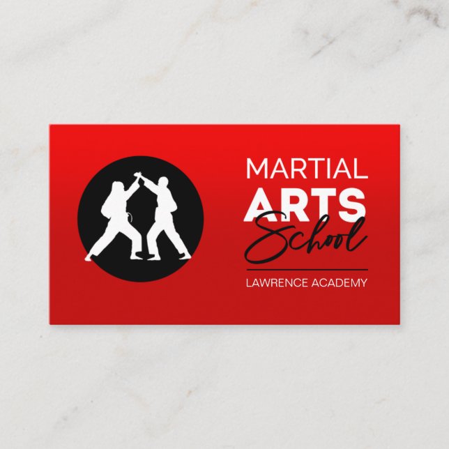 Martial Arts School Academy Institute Business Card (Front)