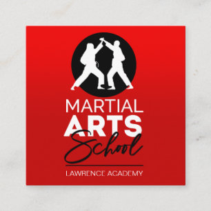 Martial Arts School Academy Institute Square Business Card