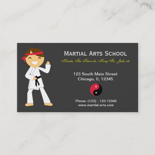 Customizable Martial Arts School Business Card Templates