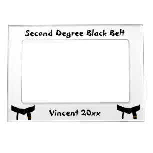 Martial Arts Second Degree Black Belt Magnetic Picture Frame