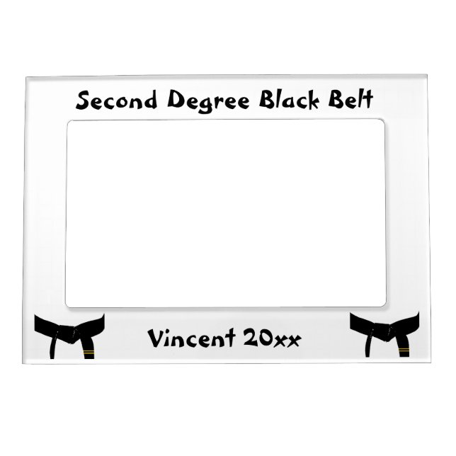 Martial Arts Second Degree Black Belt Magnetic Picture Frame (Front)