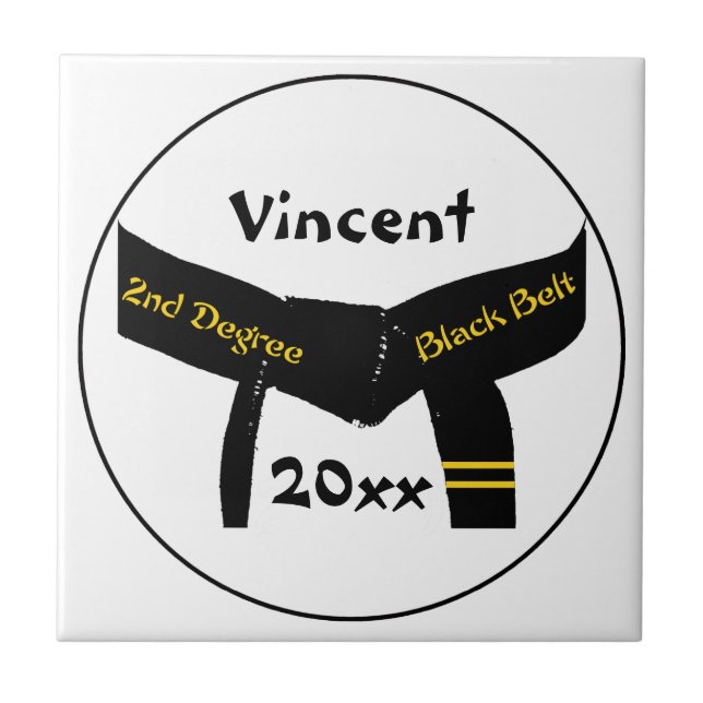 Martial Arts Second Degree Black Belt Tile (Front)
