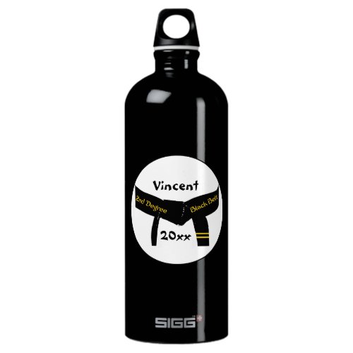 Martial Arts Second Degree Black Belt Water Bottle