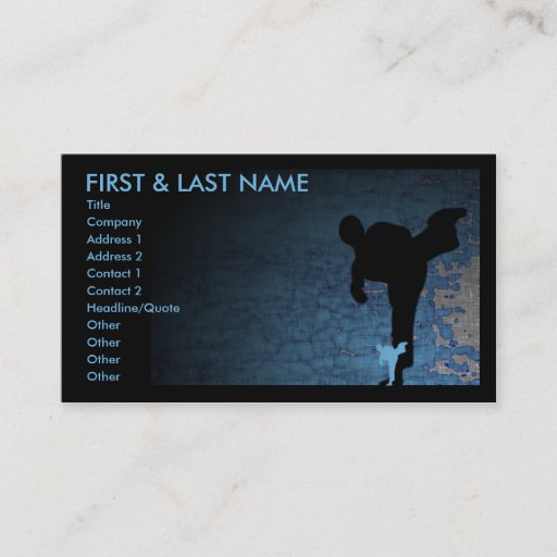 Customizable martial arts shadowstance business card
