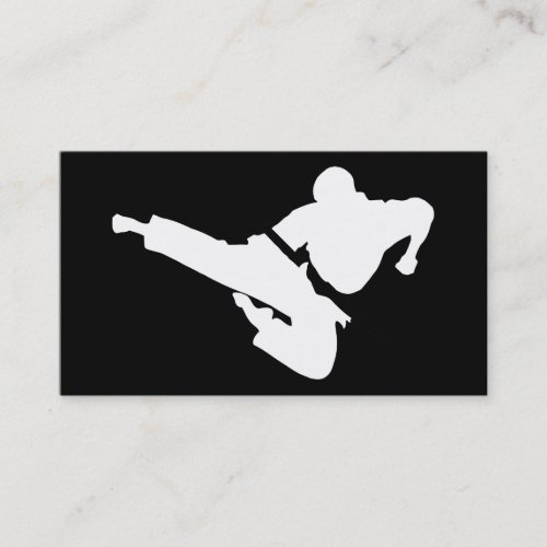 martial arts silhouette business cards