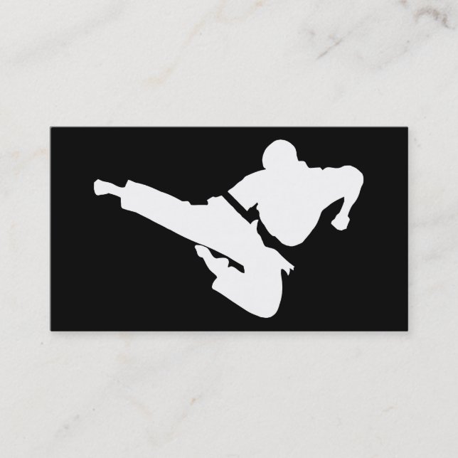 martial arts silhouette business card (Front)