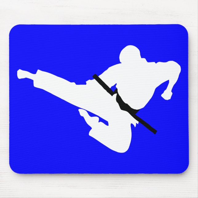 martial arts silhouette mouse pad (Front)