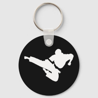 martial arts silhouettes keychain
