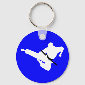 martial arts silhouettes keychain