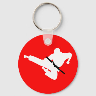 martial arts silhouettes keychain