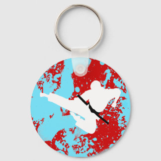 martial arts silhouettesfists of fire. keychain