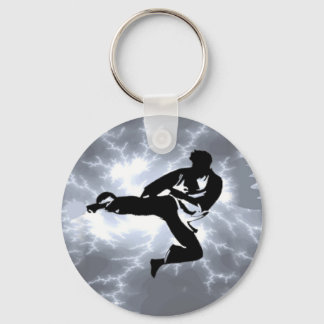 Martial Arts Silver Lightning man Keychain