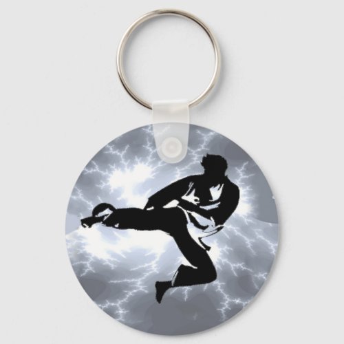 Martial Arts Silver Lightning man Keychain