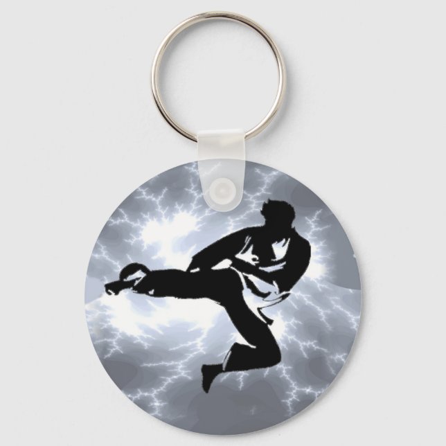 Martial Arts Silver Lightning man Keychain (Front)
