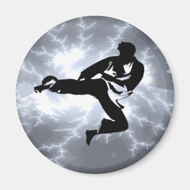Martial Arts Silver Lightning man Magnet (Front)