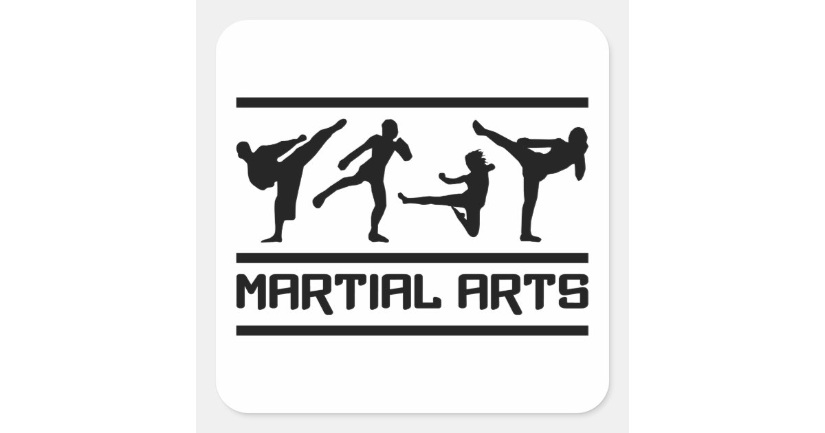 Martial Arts stickers, customizable Square Sticker Zazzle