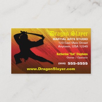 Martial Arts Studio Business Card by coolcards_biz at Zazzle