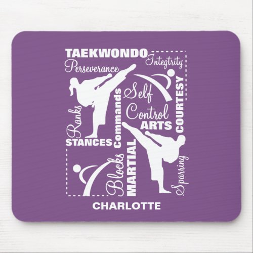 Martial Arts Taekwondo Personalized Mouse Pad