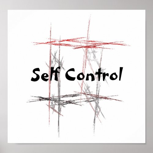 Martial Arts Taekwondo Tenets Self Control Poster