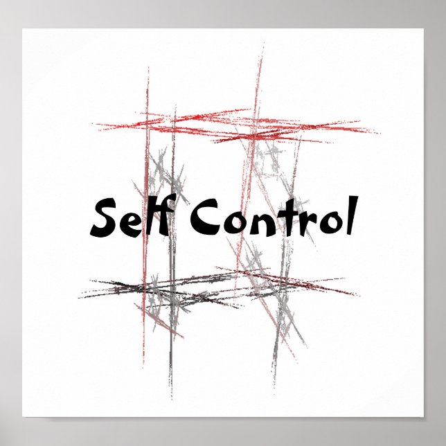 Martial Arts Taekwondo Tenets Self Control Poster (Front)