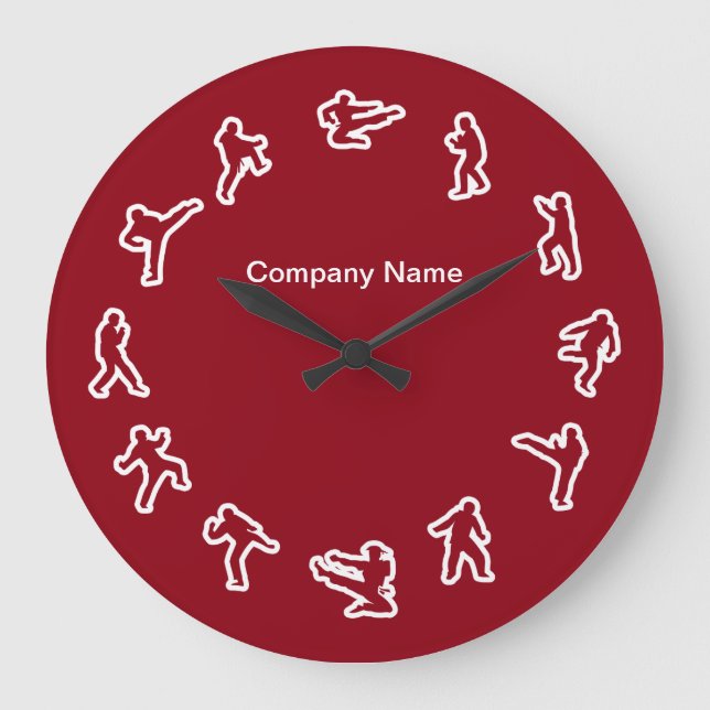 Martial Arts Theme Business Wall Large Clock (Front)