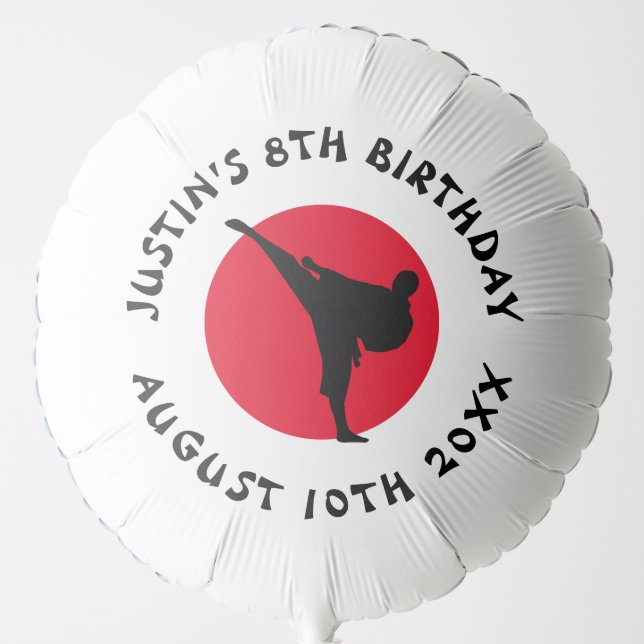 Martial arts theme karate Birthday party balloon (Front)