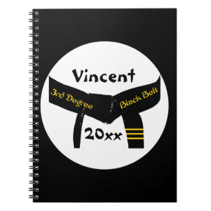 Martial Arts Third Degree Black Belt Notebook