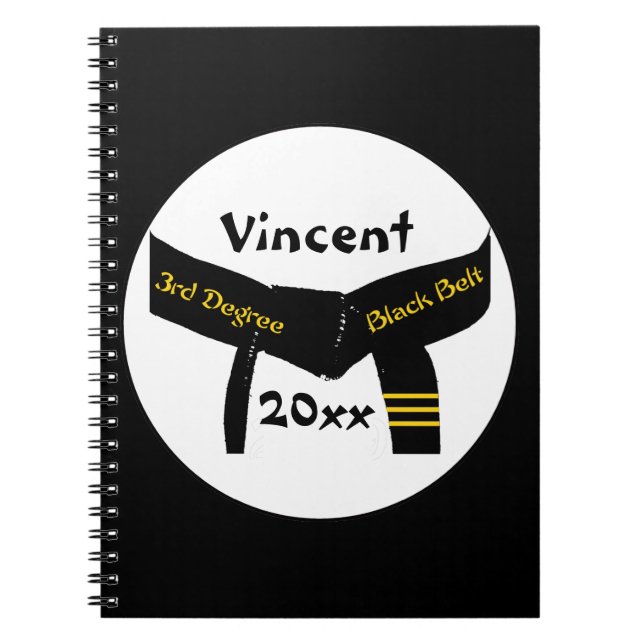 Martial Arts Third Degree Black Belt Notebook (Front)