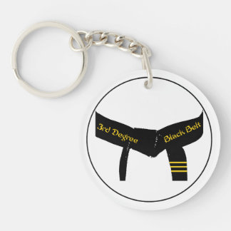 Martial Arts Third Degree Black Belt Photo Keychain
