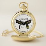 Martial Arts Third Degree Black Belt Pocket Watch<br><div class="desc">Personalize the Martial Arts Third Degree Black Belt Pocket Watch the with name of your athlete and year to create a one of a kind keepsake gift for a 3rd degree black belt rank promotion test or exam. Suitable for martial artists who practice karate, taekwondo, kung fu, judo or ju...</div>