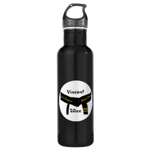 Martial Arts Third Degree Black Belt Stainless Steel Water Bottle