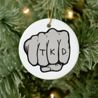 Martial Arts TKD Fist Ceramic Ornament