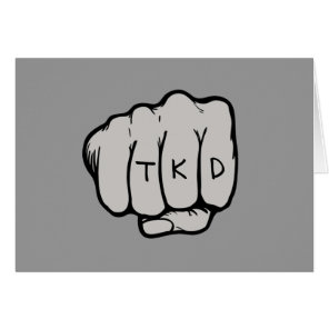 Martial Arts TKD Taekwondo Fist Gray Cards