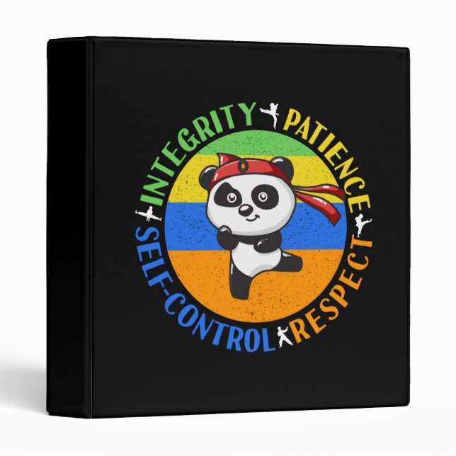 Martial Arts Values - Boys Karate Mindset 3 Ring Binder (Front/Spine)