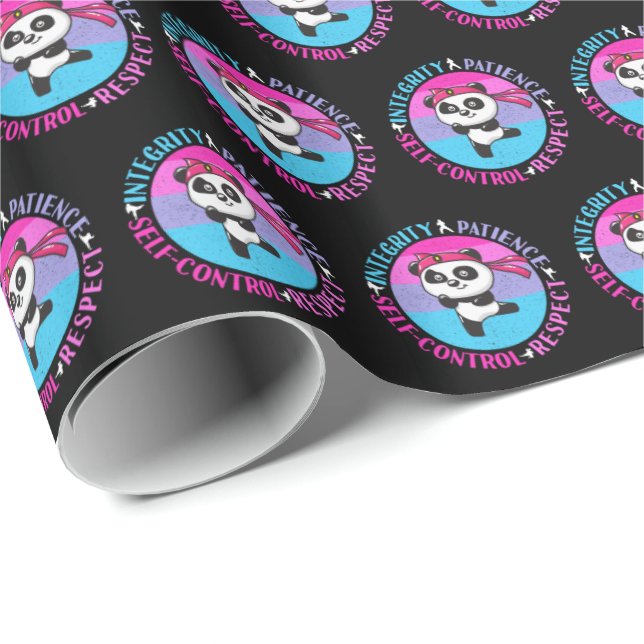 Martial Arts Values - Girly Karate Mindset Wrapping Paper (Roll Corner)