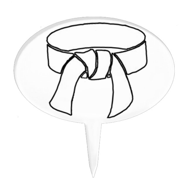 Martial Arts White Belt Cake Topper Karate cupcake (Front)