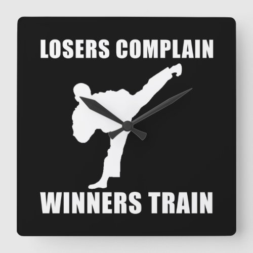 Martial Arts Winners Train Square Wall Clock