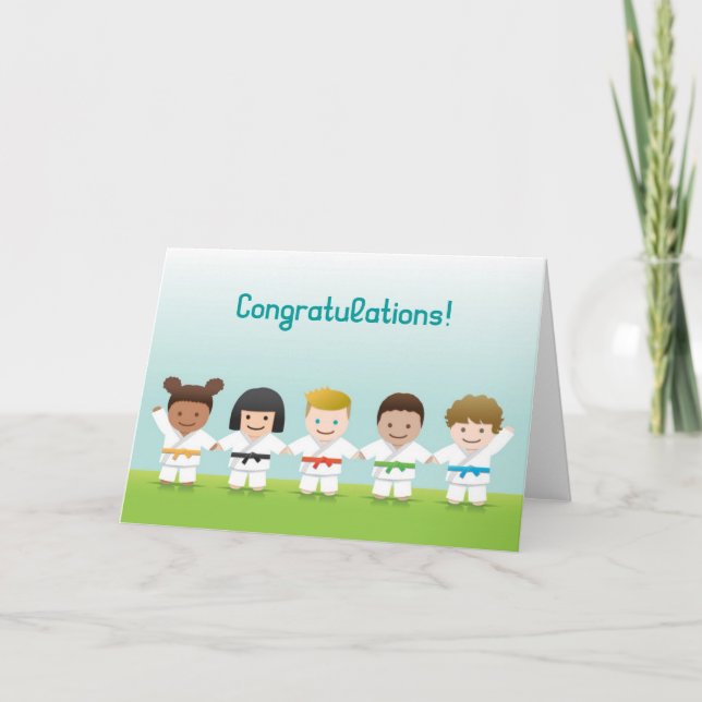 Martial Arts World Kids Congratulations Card (Front)