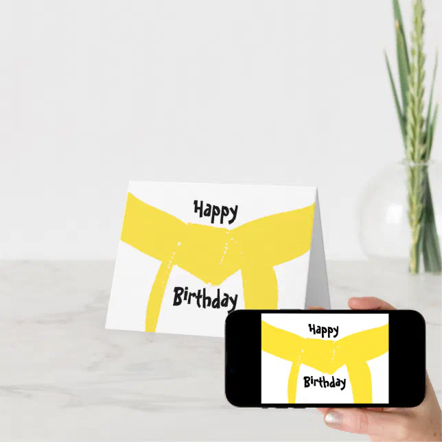 Martial Arts Yellow Belt Birthday Card Zazzle