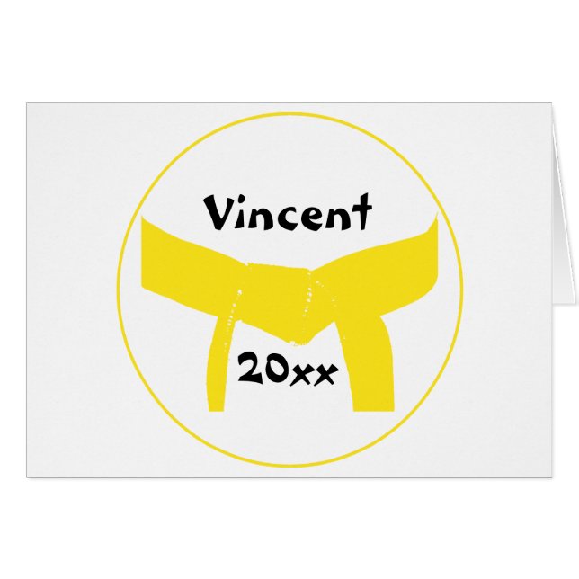 Martial Arts Yellow Belt Cards (Front Horizontal)