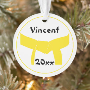 Martial Arts Yellow Belt Ornament