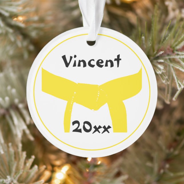 Martial Arts Yellow Belt Ornament (Tree)