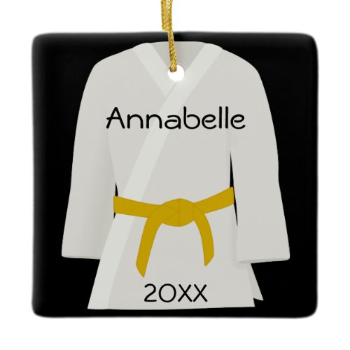Martial Arts Yellow Belt Ornament