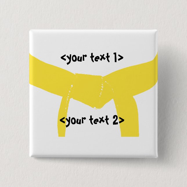 Martial Arts Yellow Belt Pinback Button (Front)