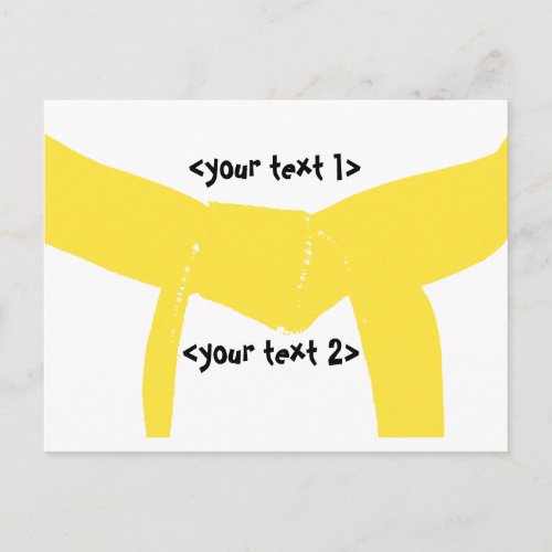 Martial Arts Yellow Belt Postcard