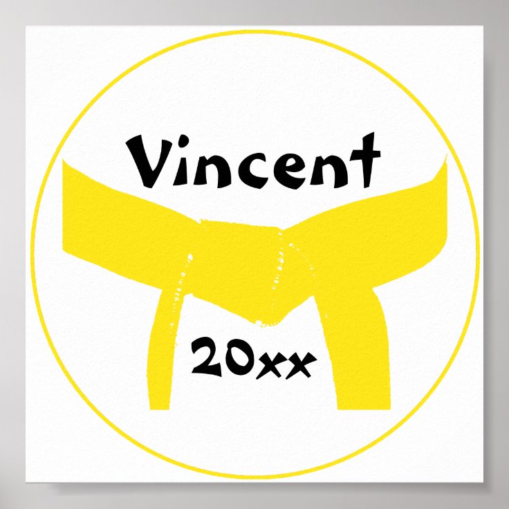 Martial Arts Yellow Belt Poster Zazzle