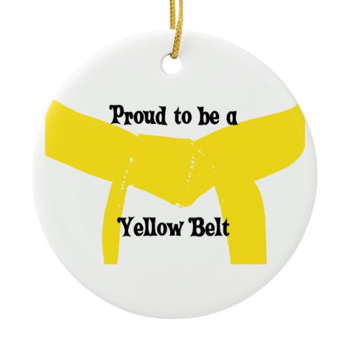 Martial Arts Yellow Belt Proud Ceramic Ornament