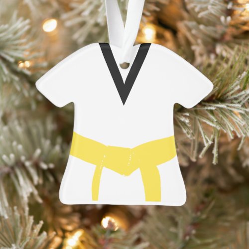 Martial Arts Yellow Belt Uniform Ornament